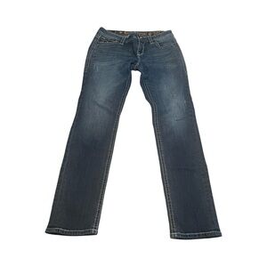 ROCK REVIVAL Dee Skinny Bling Distressed Thick Stitch Jeans‎ Size 30